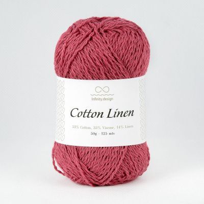 Infinity Design Cotton Linen (4335 RASPBERRY CREAM) 53% хлопок, 33% вискоза, 14%  лен 50 гр/125 м